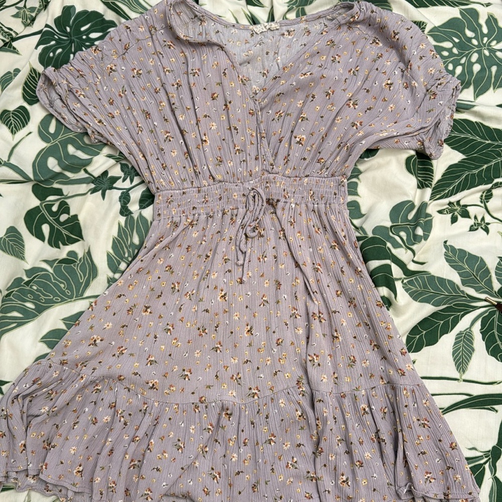 Endless Blu. Purple Floral Mini Sun Dress XS
